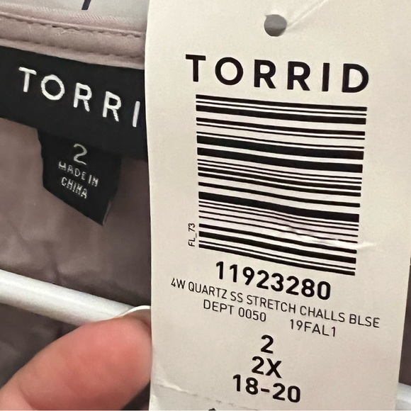 NWT | Torrid | Lilac Purple Crochet Challis Blouse | Size 2X - Picture 6 of 8